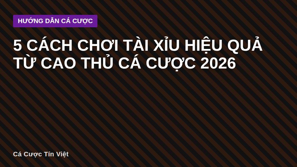 5 Cách Chơi Tài Xỉu Hiệu Quả Từ Cao Thủ Cá Cược 2026