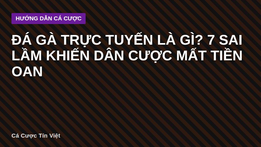 Đá gà trực tuyến là gì? 7 sai lầm khiến dân cược mất tiền oan